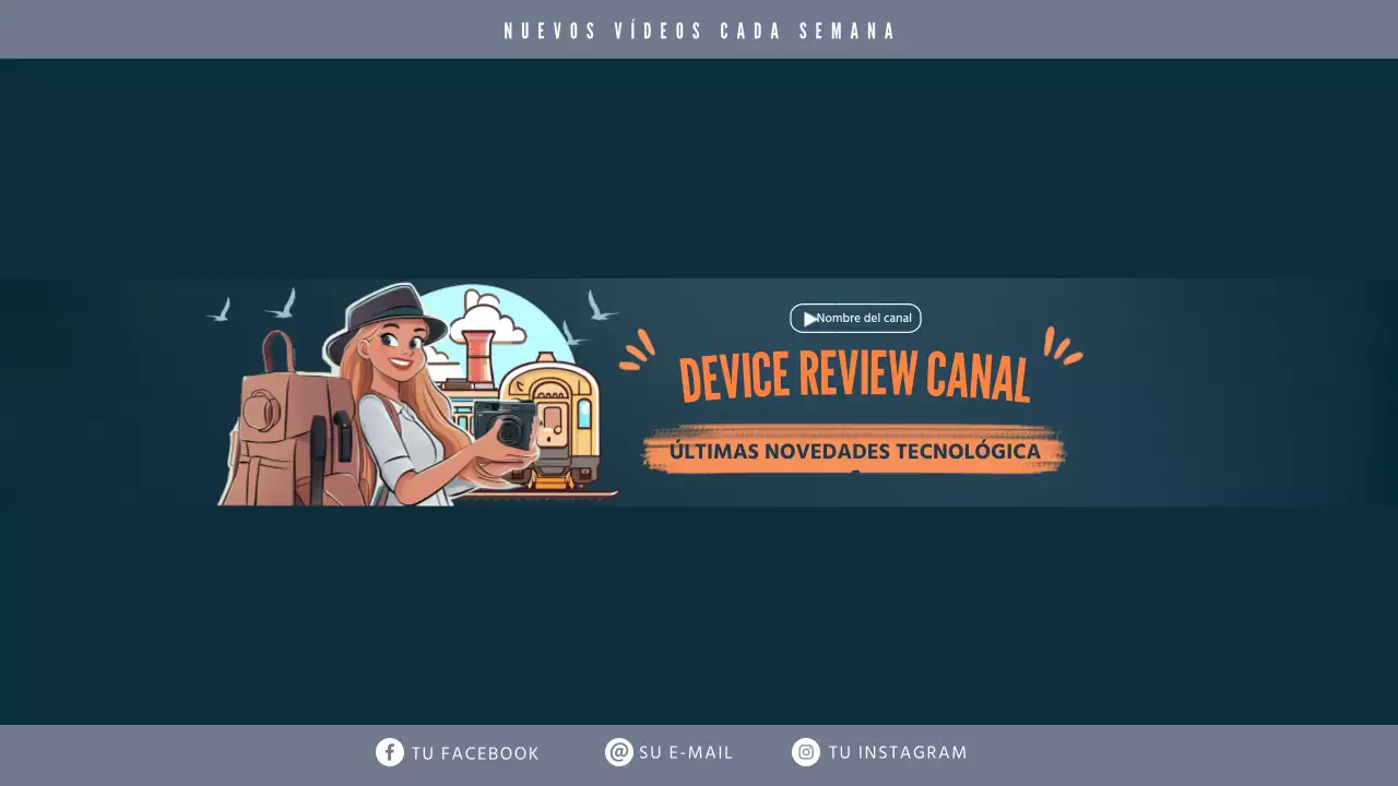 Banner azul del canal de tecnología moderna