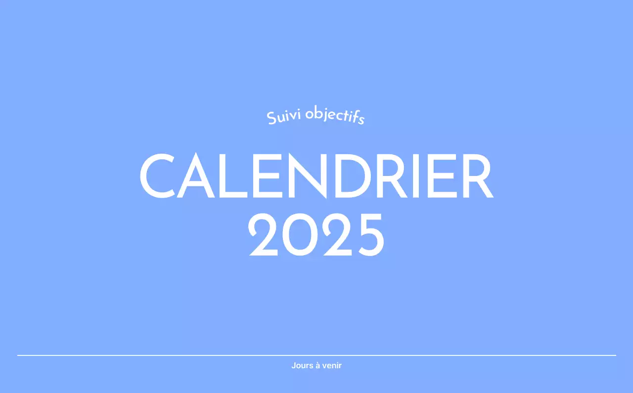 Calendrier photo de suivi des objectifs avec une touche de bleu