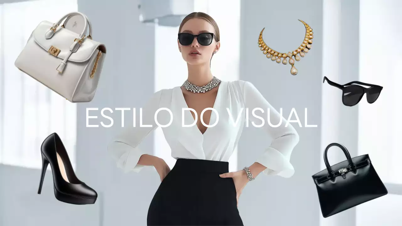 Anúncio de moda preto e elegante