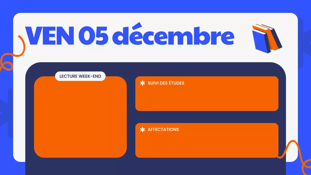 Planificateur d'agenda de classe moderne bleu Présentation