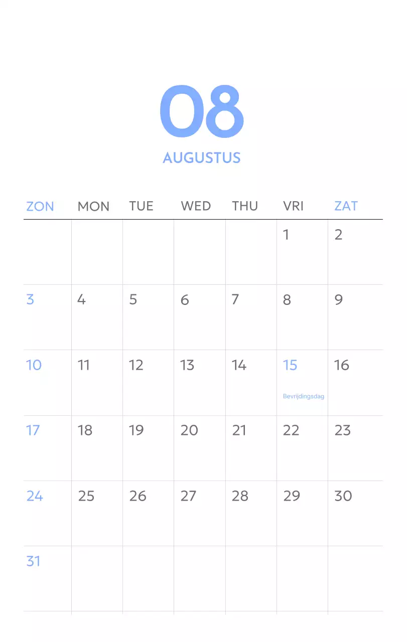 Photo goal tracker kalender met een vleugje blauw
