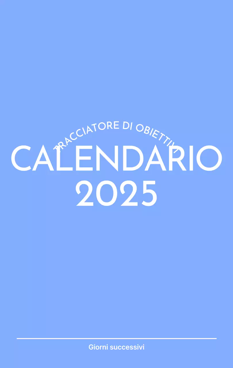 Calendario con foto tracciatore di obiettivi con un tocco di blu