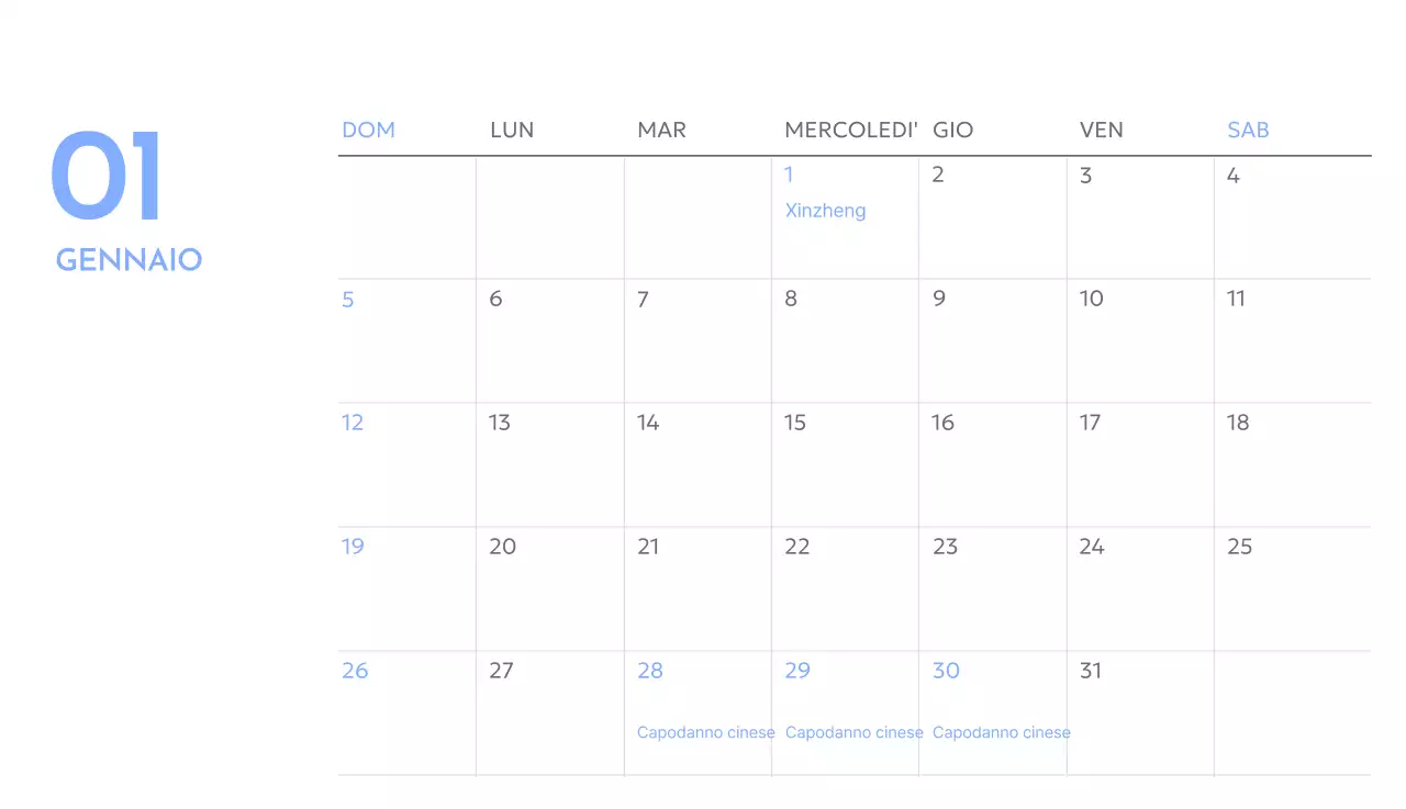 Calendario con foto tracciatore di obiettivi con un tocco di blu