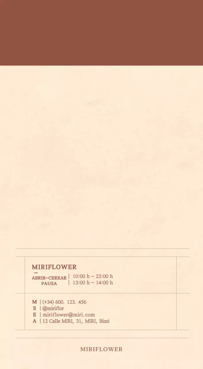 Un calendario sentimental de floristería en papel de lana marrón claro y marrón concepto