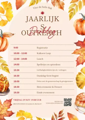Warme jaarlijkse Thanksgiving-uitreiking