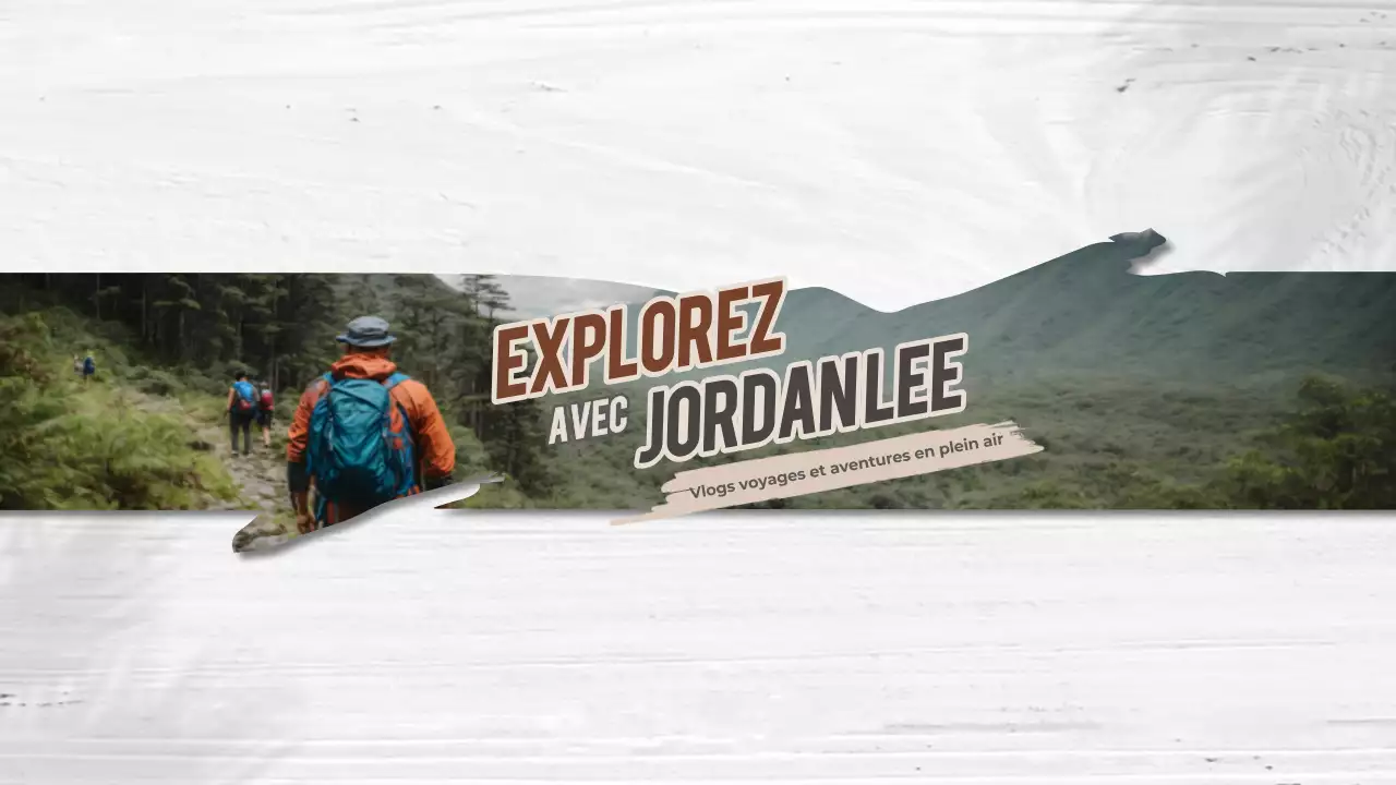 green rustic travel vlog youtube channel art