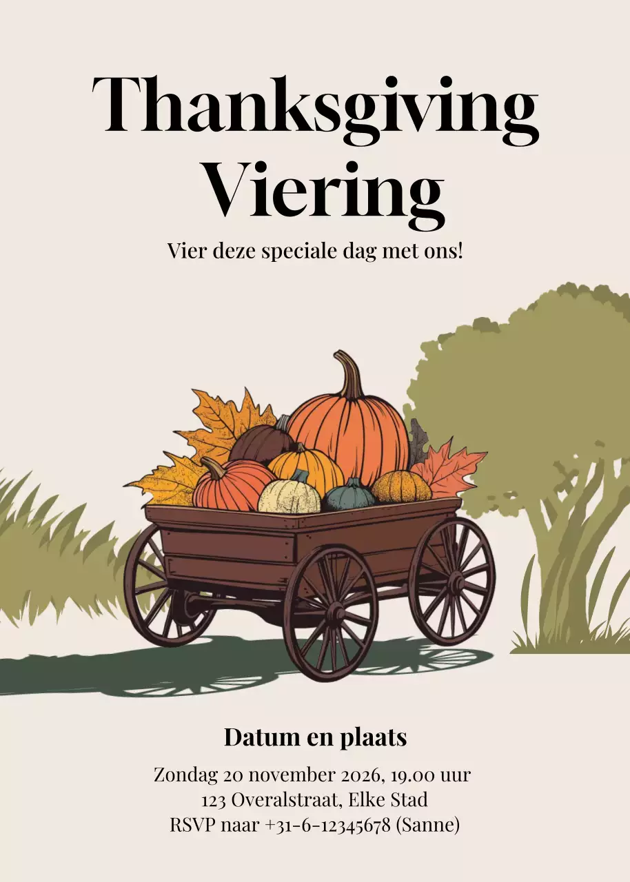 uitnodiging rustiek feest beige