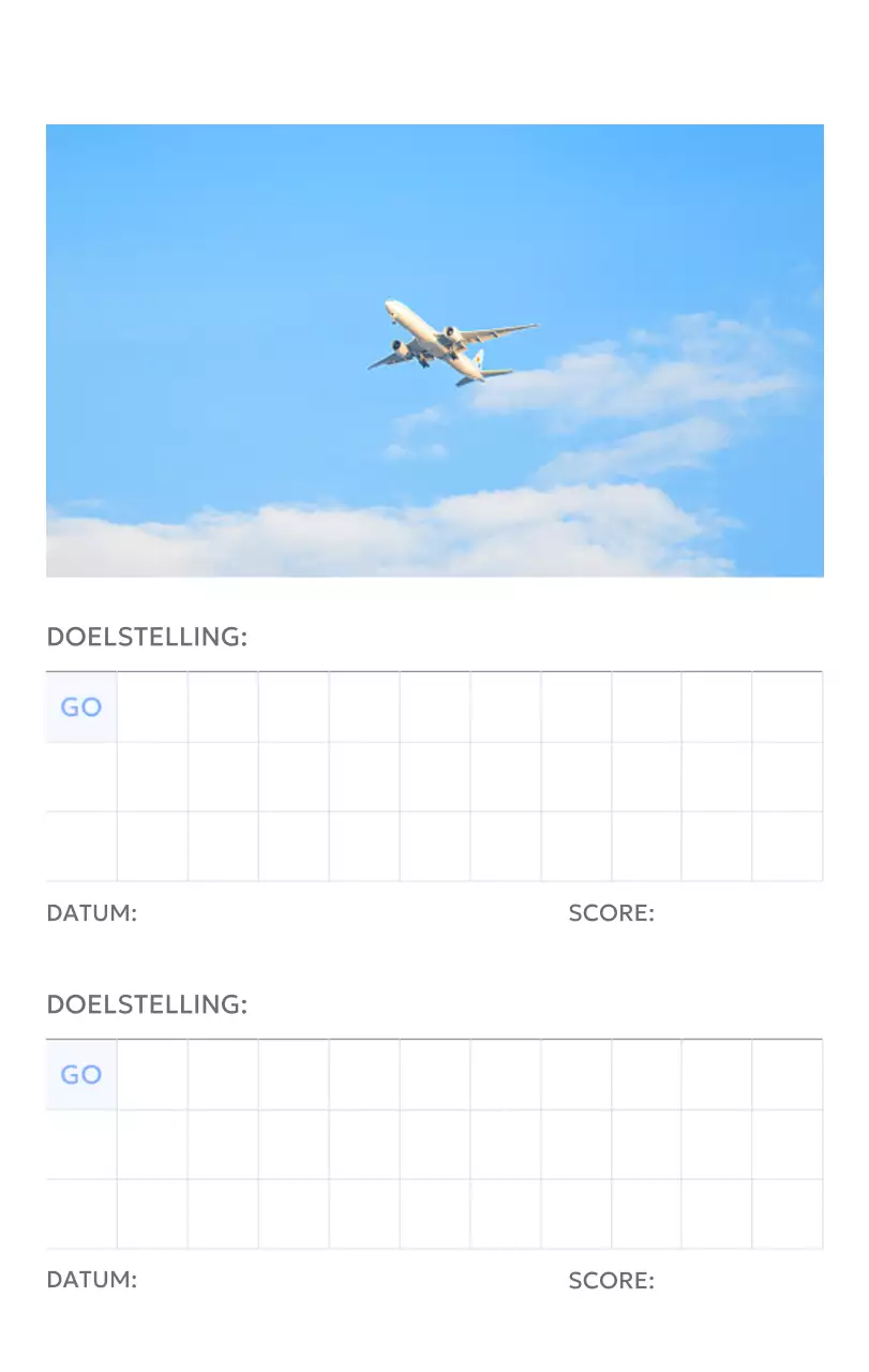 Photo goal tracker kalender met een vleugje blauw