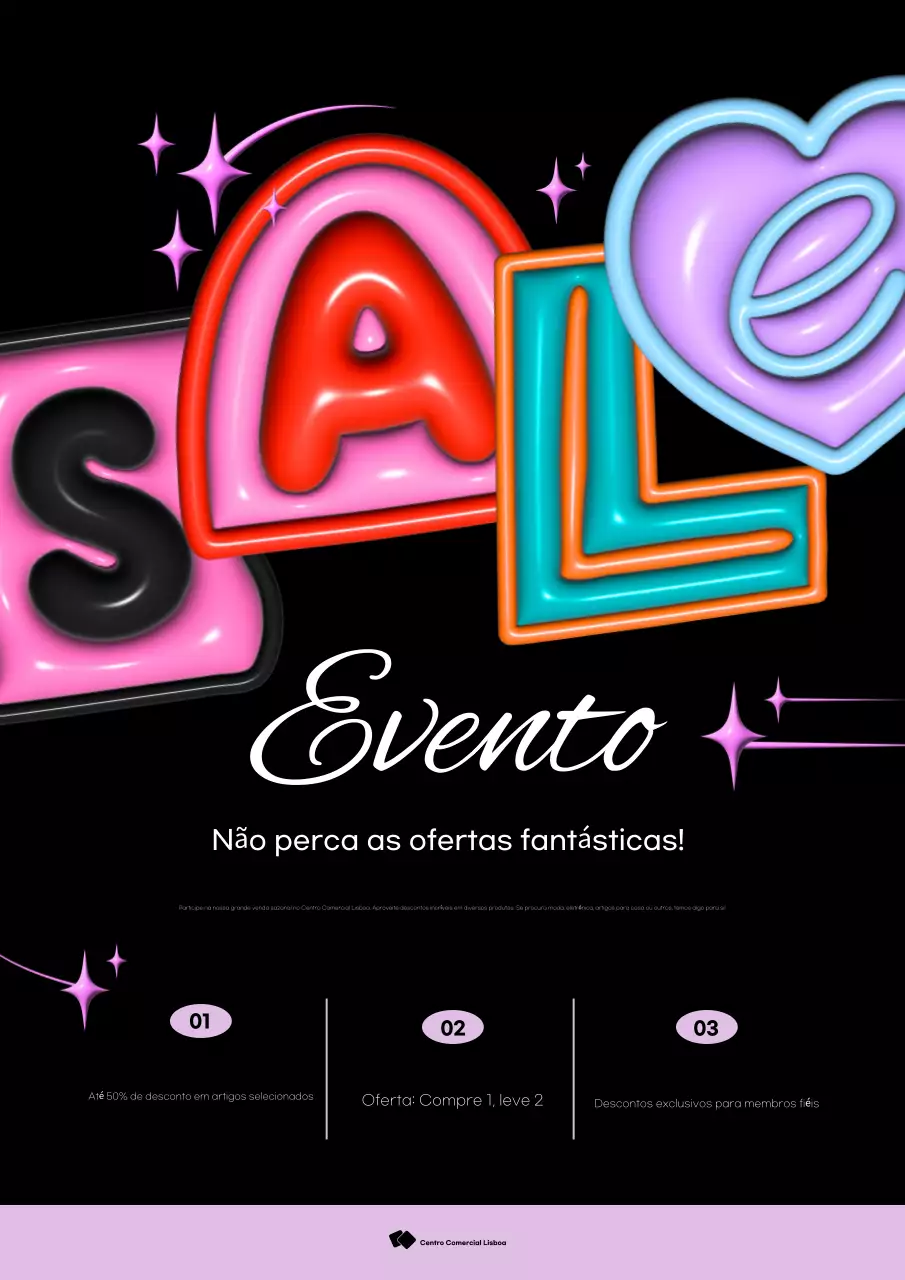 Evento de promoção de vendas moderno e colorido