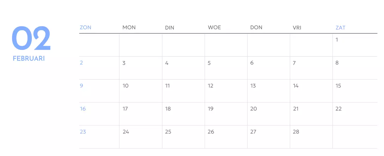 Photo goal tracker kalender met een vleugje blauw