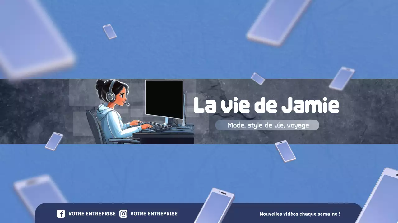 Vlog sur le style de vie moderne bleu