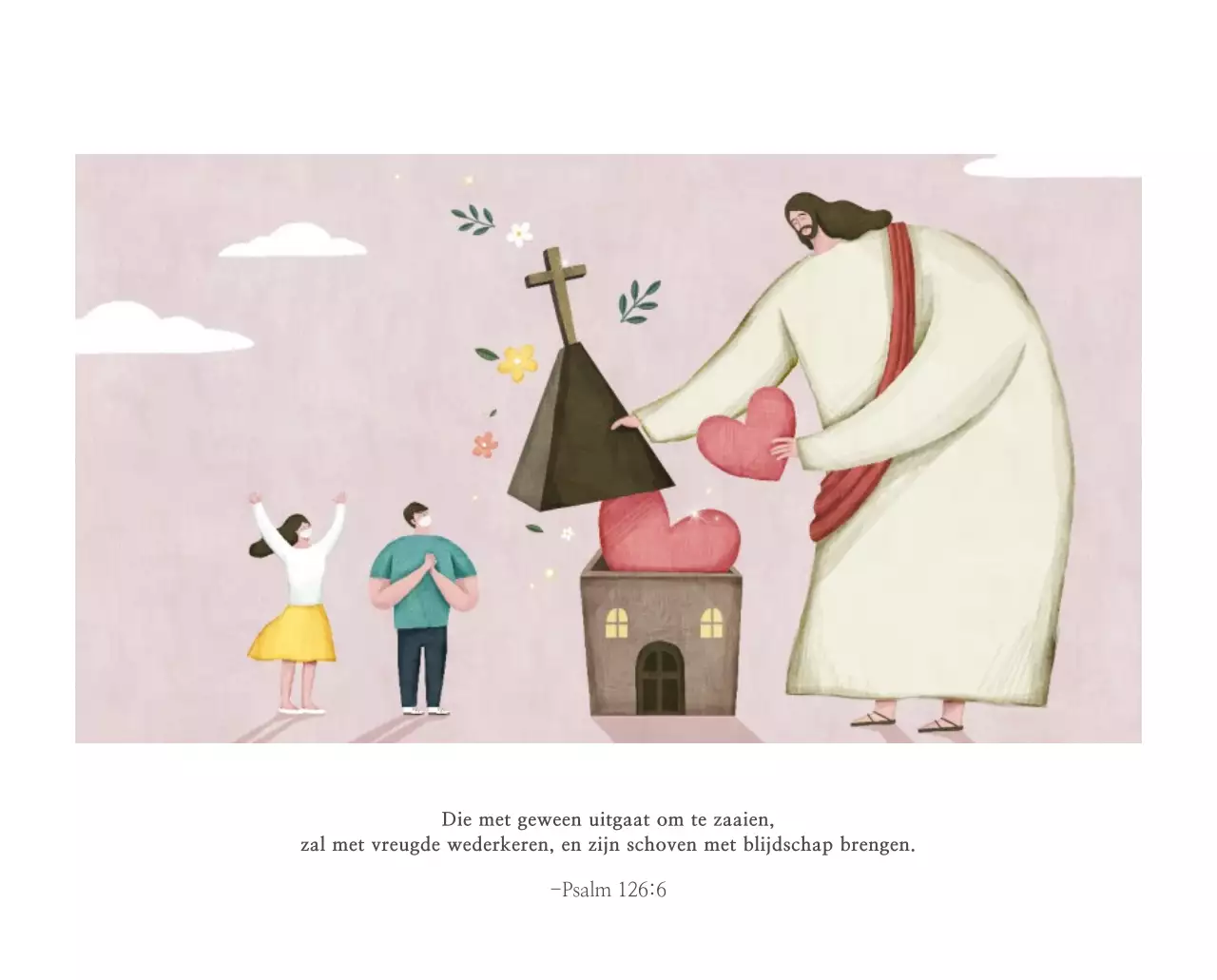 Pastel schone illustratie kerk