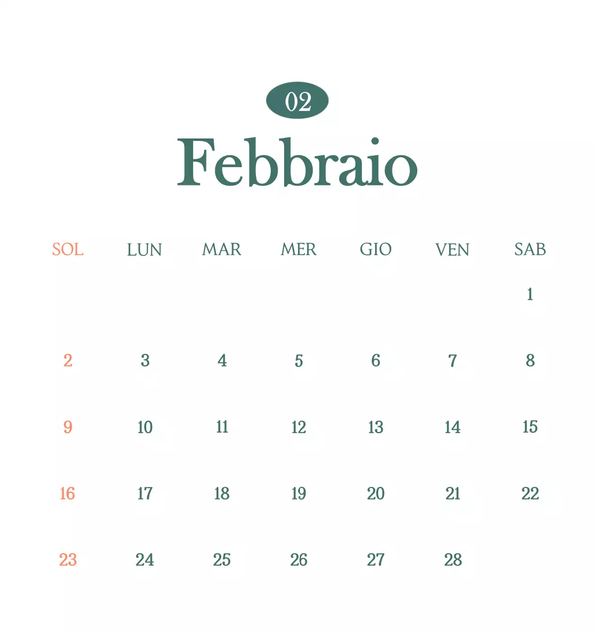Un moderno calendario dei caffè con i consigli per la bevanda del mese