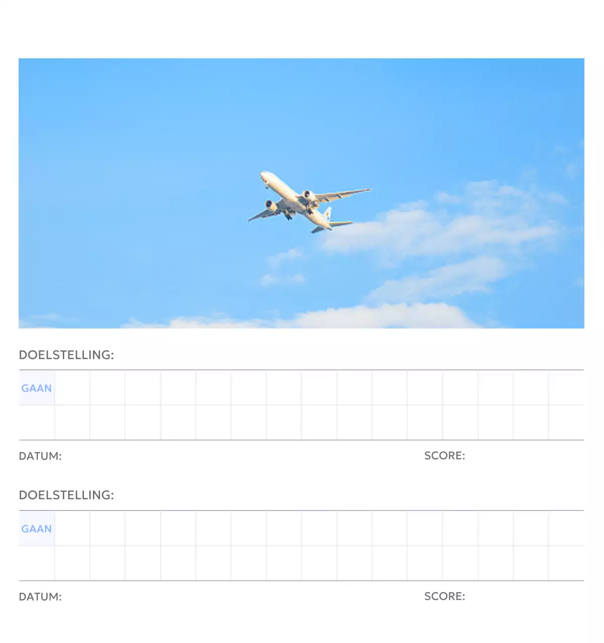 Photo goal tracker kalender met een vleugje blauw