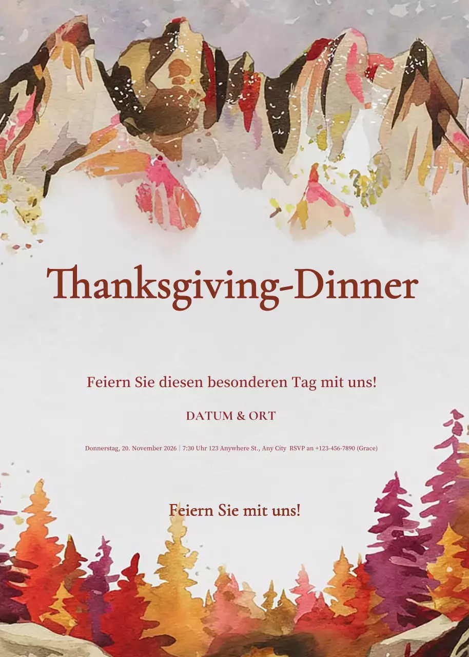 braune rustikale Einladung zum Abendessen