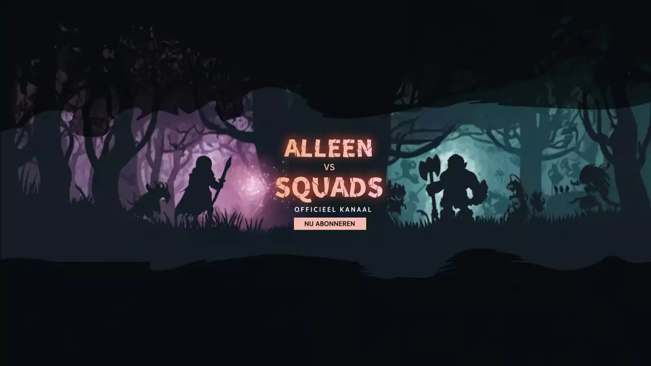 paars groen gaming youtube kanaal sjabloon fantasie stijl