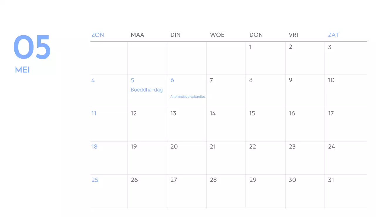 Photo goal tracker kalender met een vleugje blauw