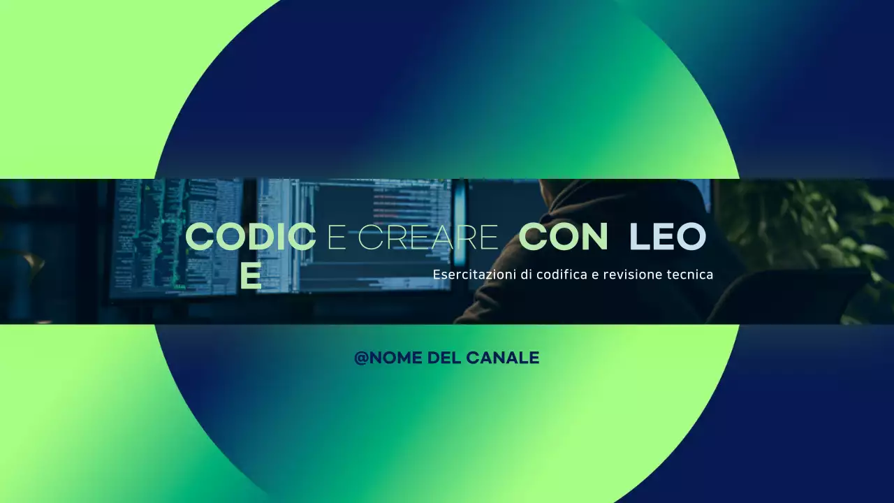 Banner tutorial di codifica moderno e verde