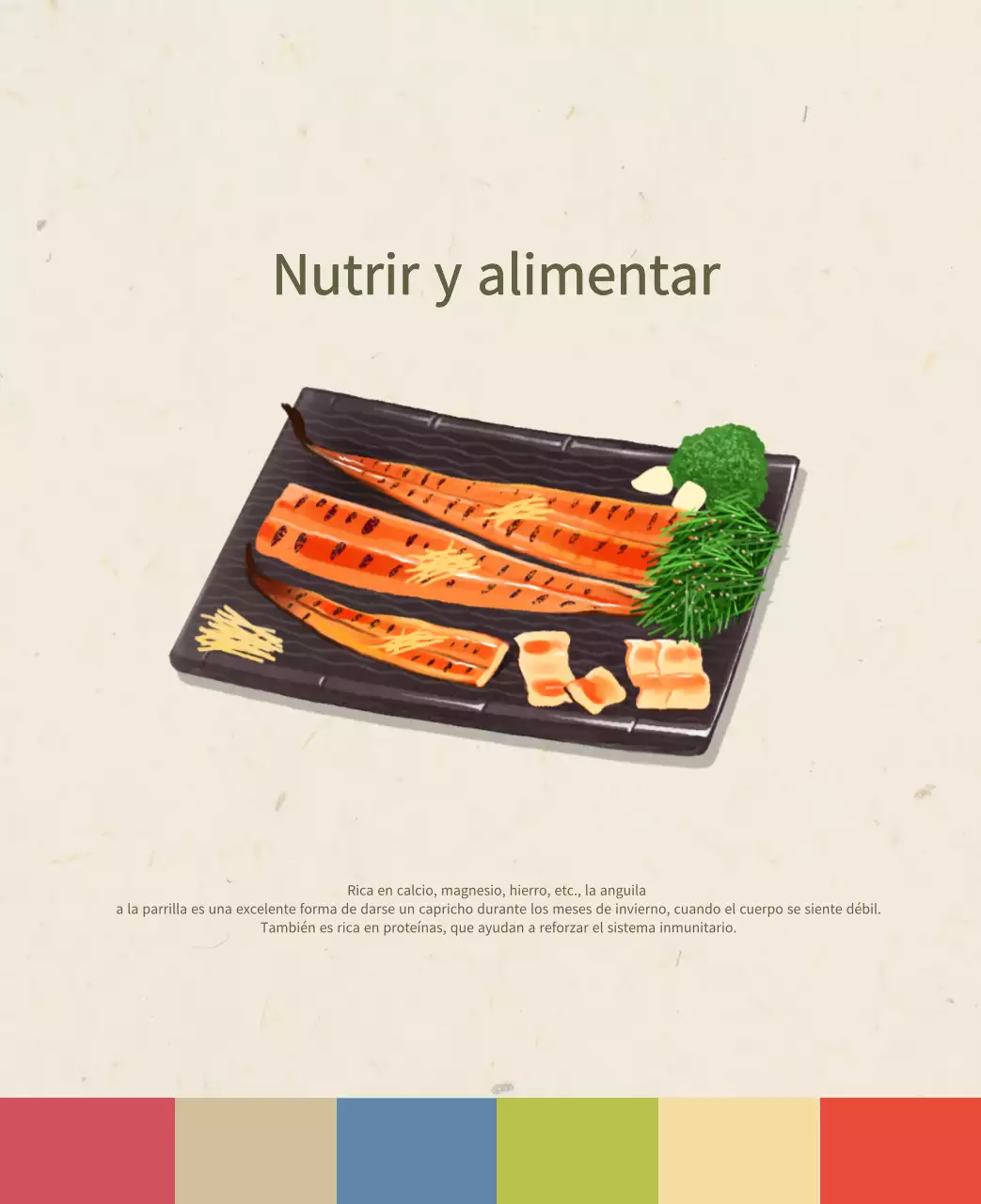 Calendario de comidas tradicionales en beige