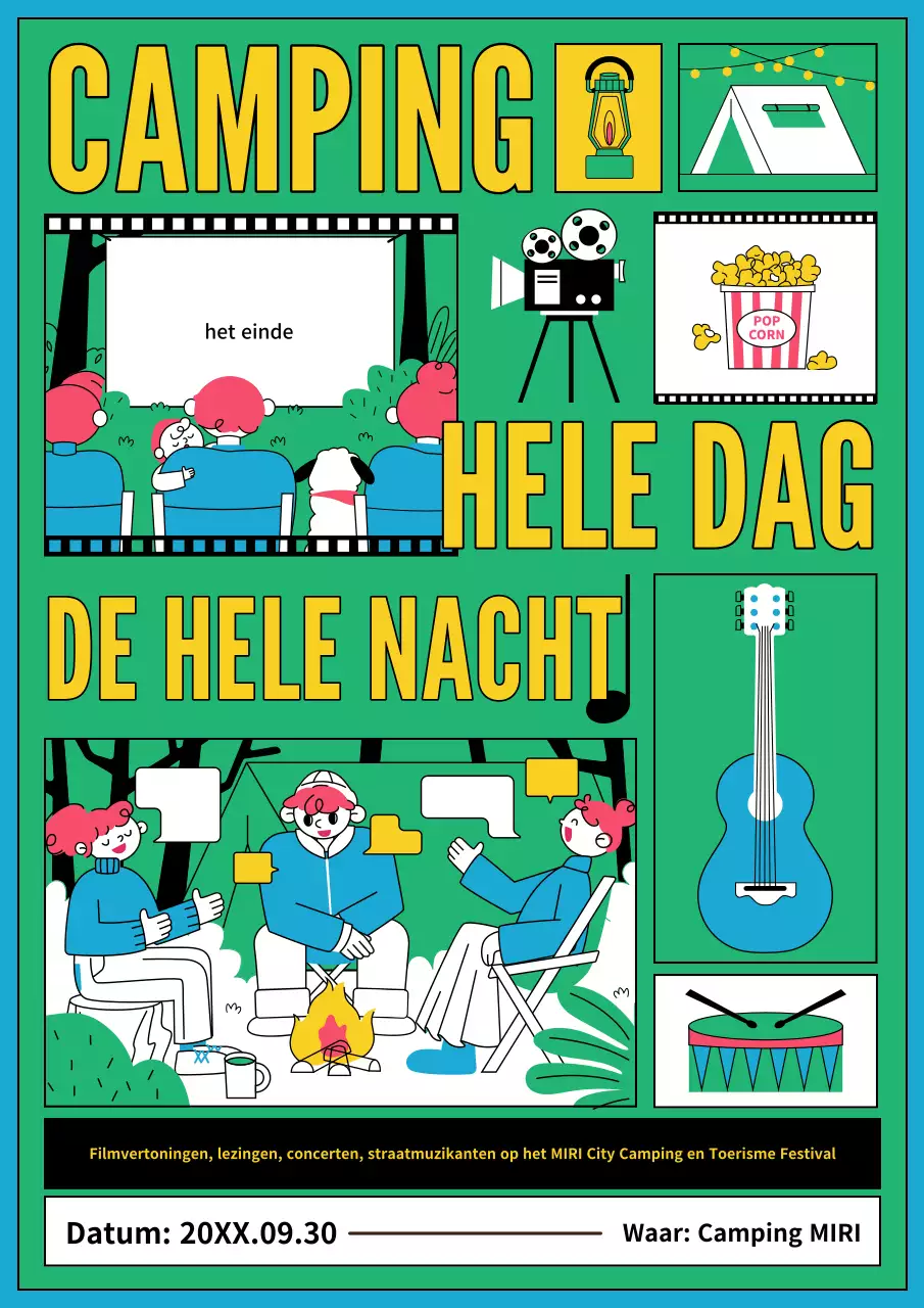 Een groen en kleurrijk campingfestival promoten