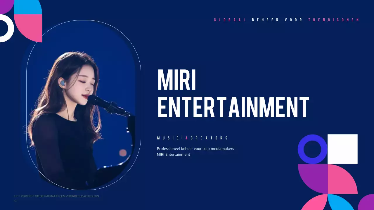 Marineblauwe moderne muziekadvertentie