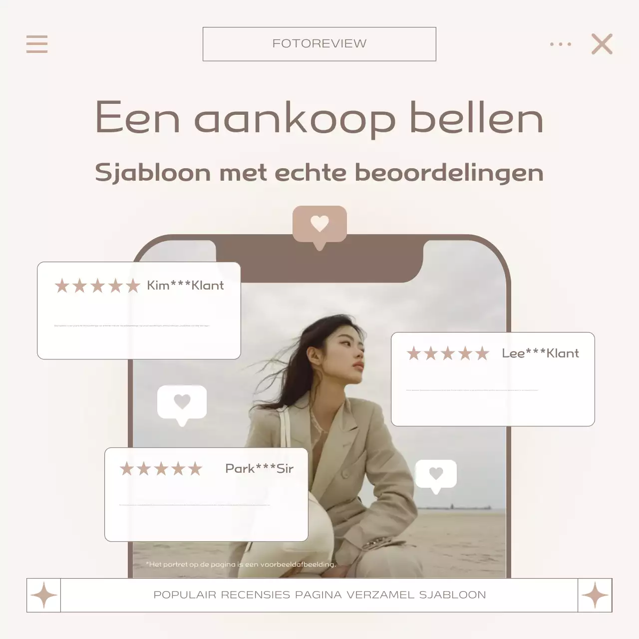 Promoot Beige Modern Beoordelingssjabloon