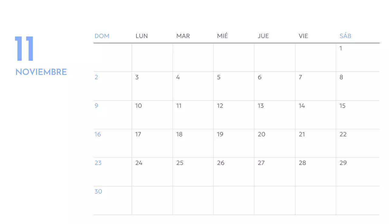 Calendario fotográfico de seguimiento de objetivos con un toque de azul