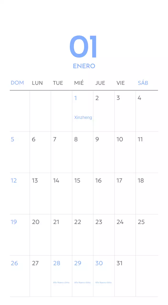 Calendario fotográfico de seguimiento de objetivos con un toque de azul