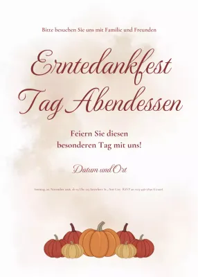 Elegante Creme Thanksgiving-Dinner-Einladung