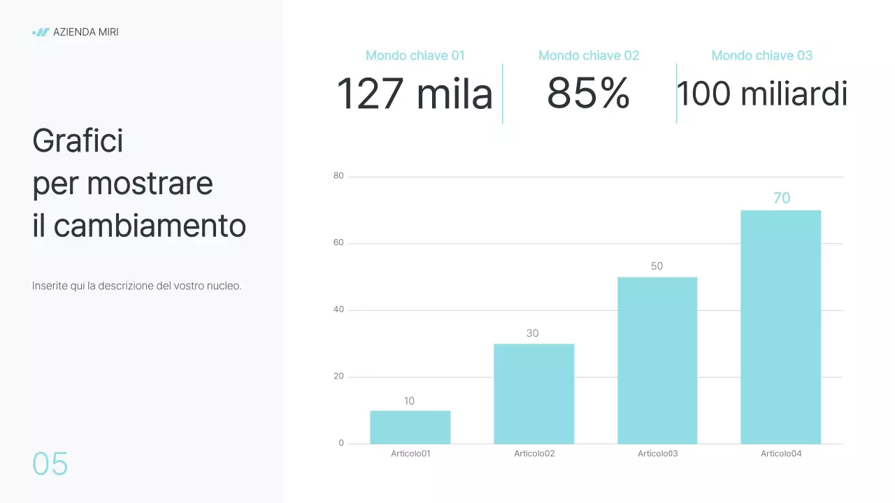 Moderna relazione aziendale in grigio e azzurro