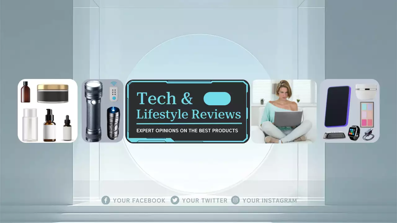 Blue Modern Tech Reviews Newsletter YouTube Thumbnail
