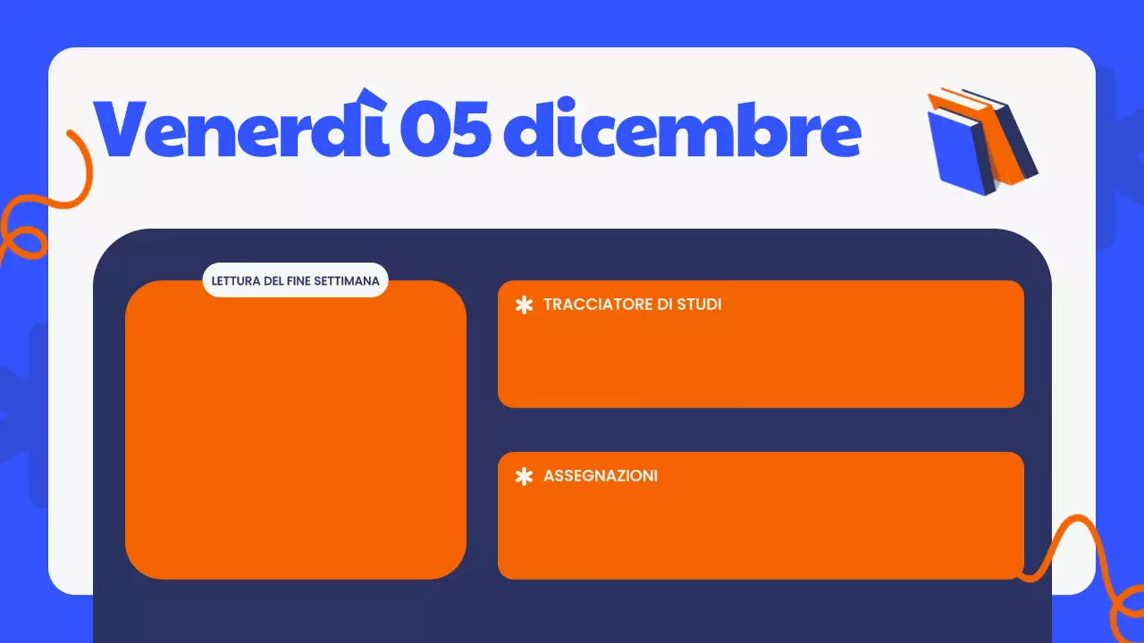 Presentazione dell'agenda di classe moderna blu