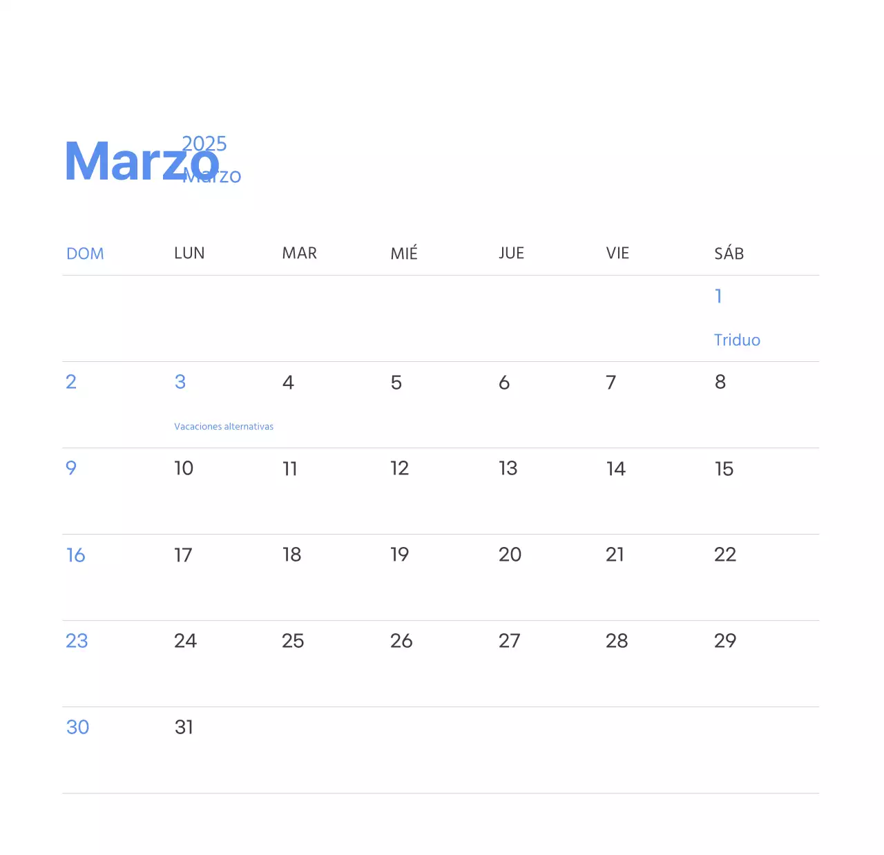 Calendario motivacional con ilustraciones llenas de energía y citas positivas sobre fondo azul claro