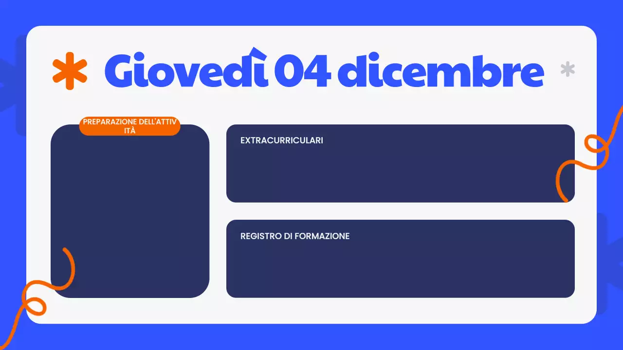 Presentazione dell'agenda di classe moderna blu