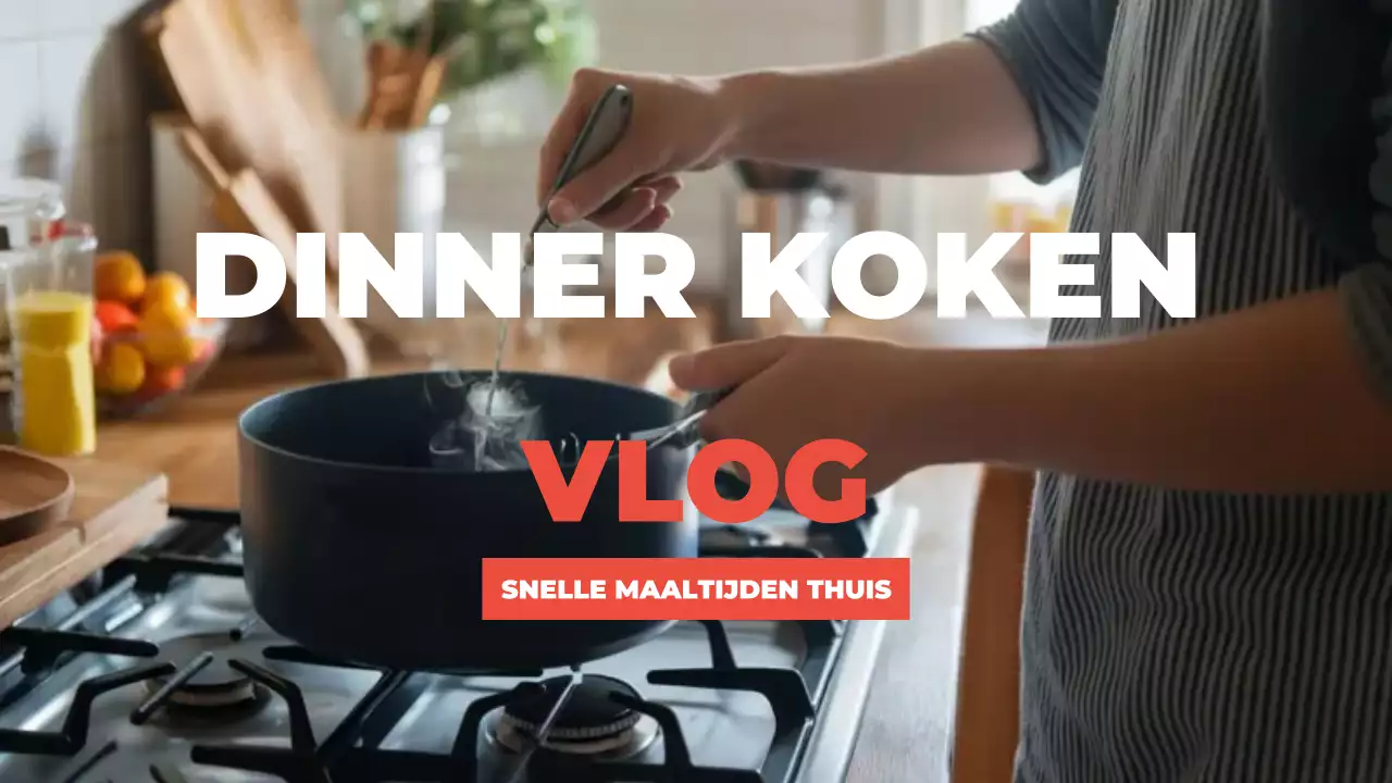rood zwart wit koken diner vlog moderne stijl