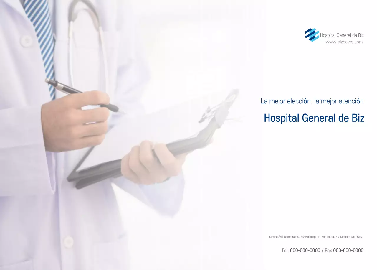 Calendario Promocional Hospital Navy White Simple