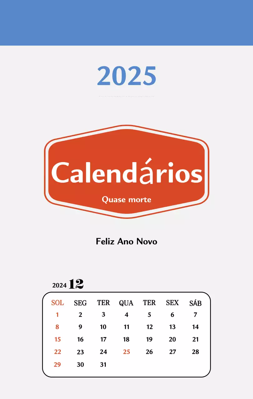 Calendário de memória com conceito retro em vermelho