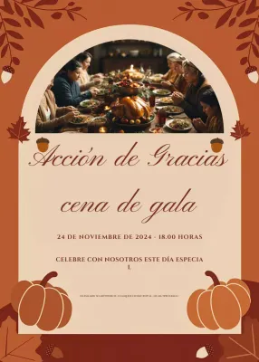 invitación tradicional marrón de Acción de Gracias