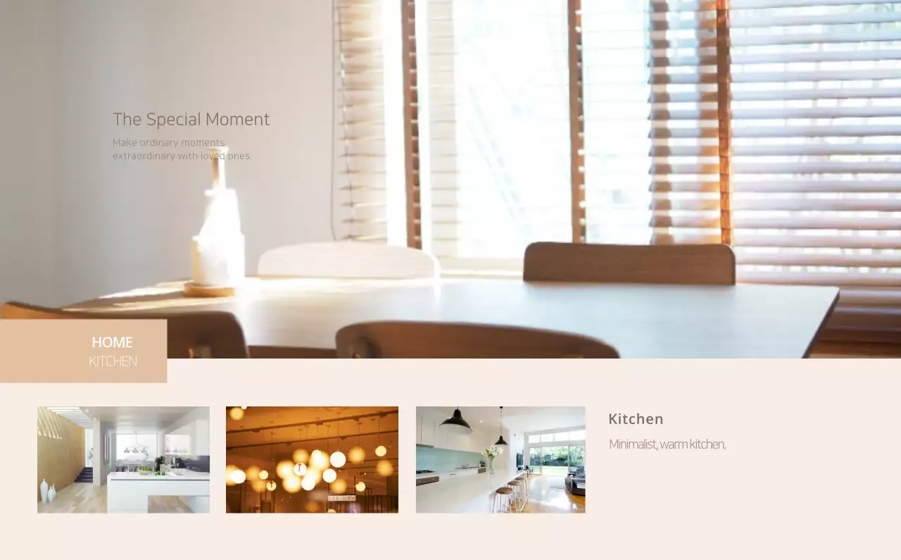 Kalender interior minimalis berwarna krem