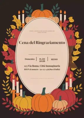 Invito tradizionale arancione per il Ringraziamento