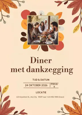 beige rustieke uitnodiging voor Thanksgiving
