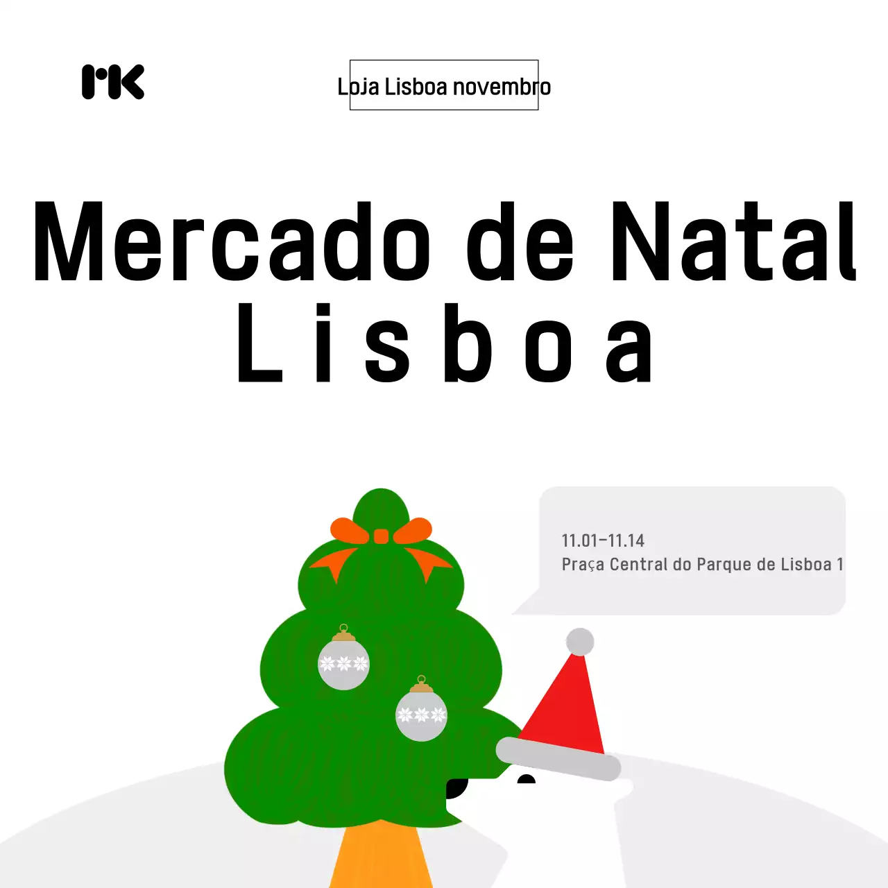 Celebração de Natal Verde e Simples