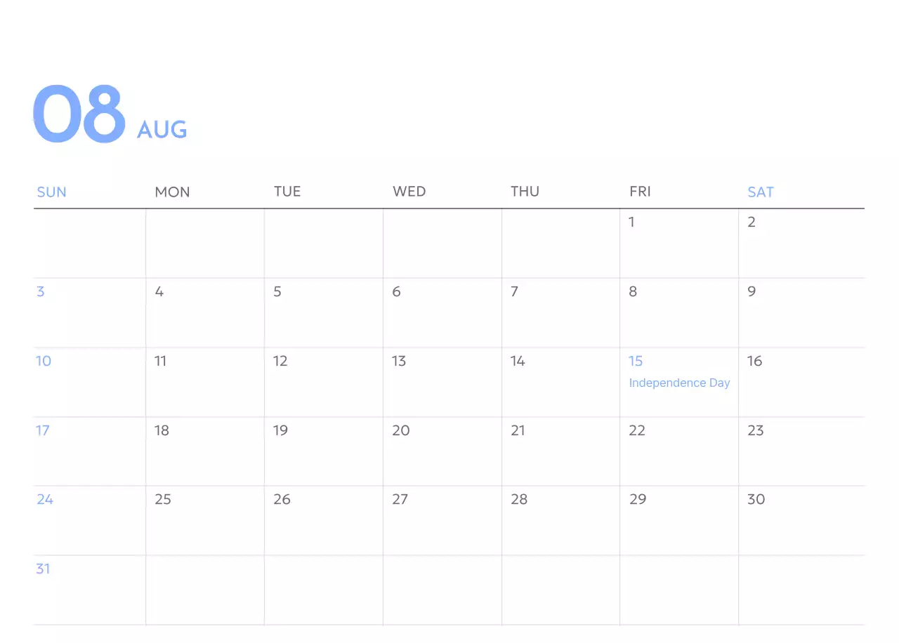 Photo goal tracker calendar with a splash of blue