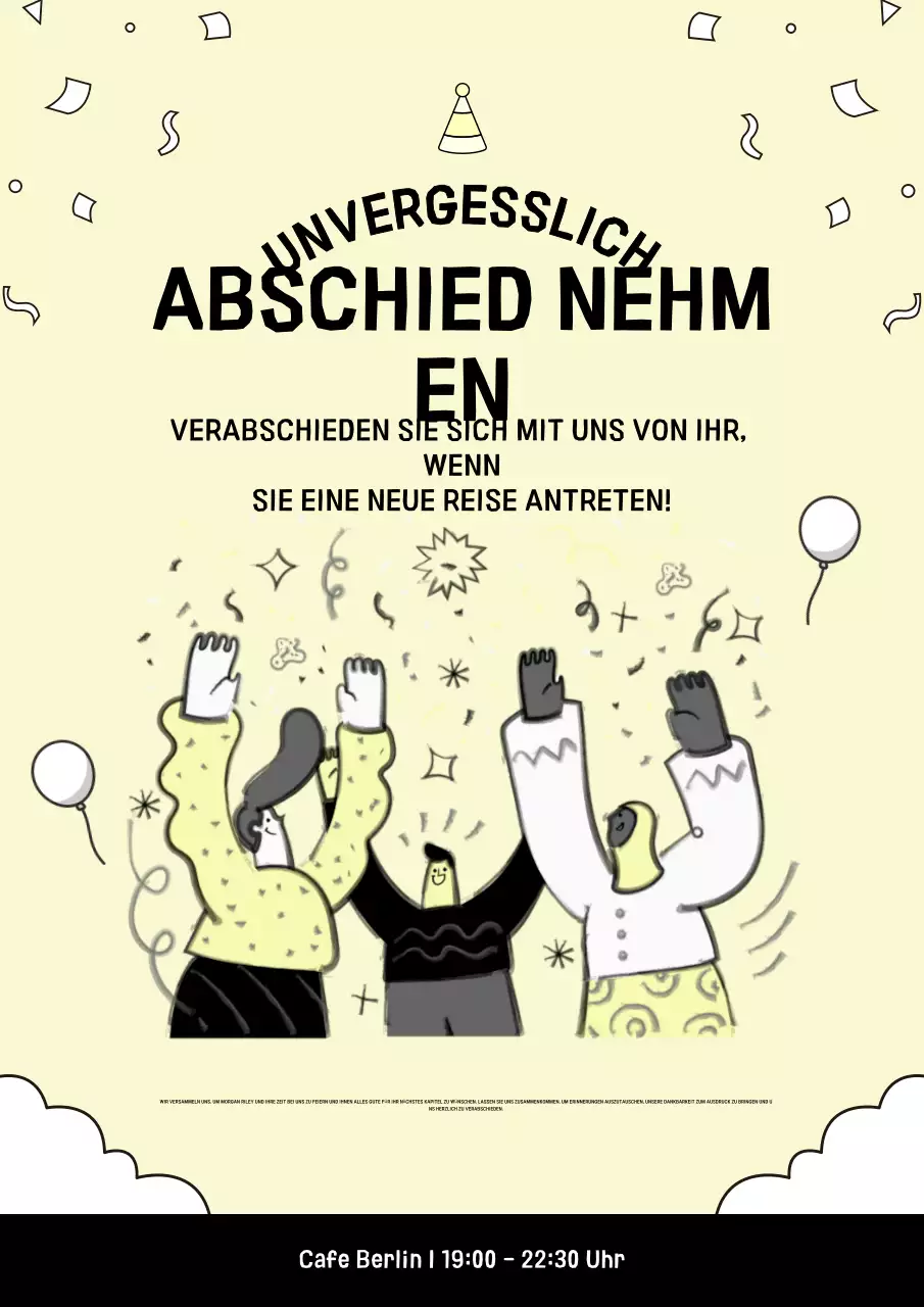 gelbe moderne Abschiedseinladung