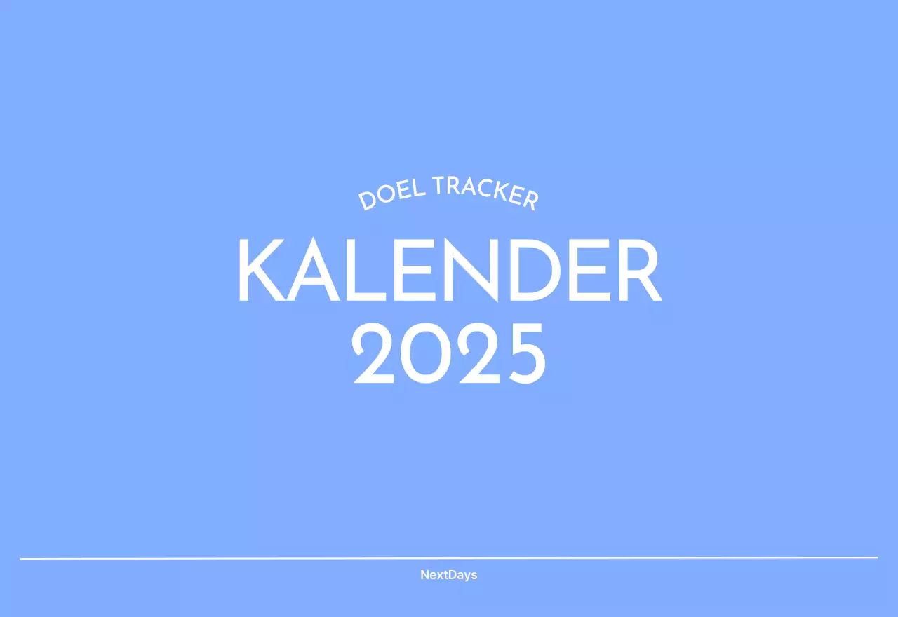 Photo goal tracker kalender met een vleugje blauw