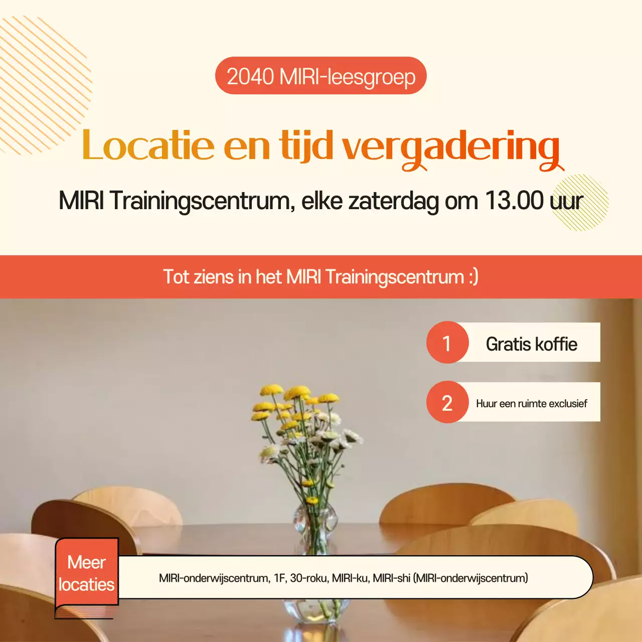 Een schattige oranje en gele herfst advertentie voor de werving van boekenclubs