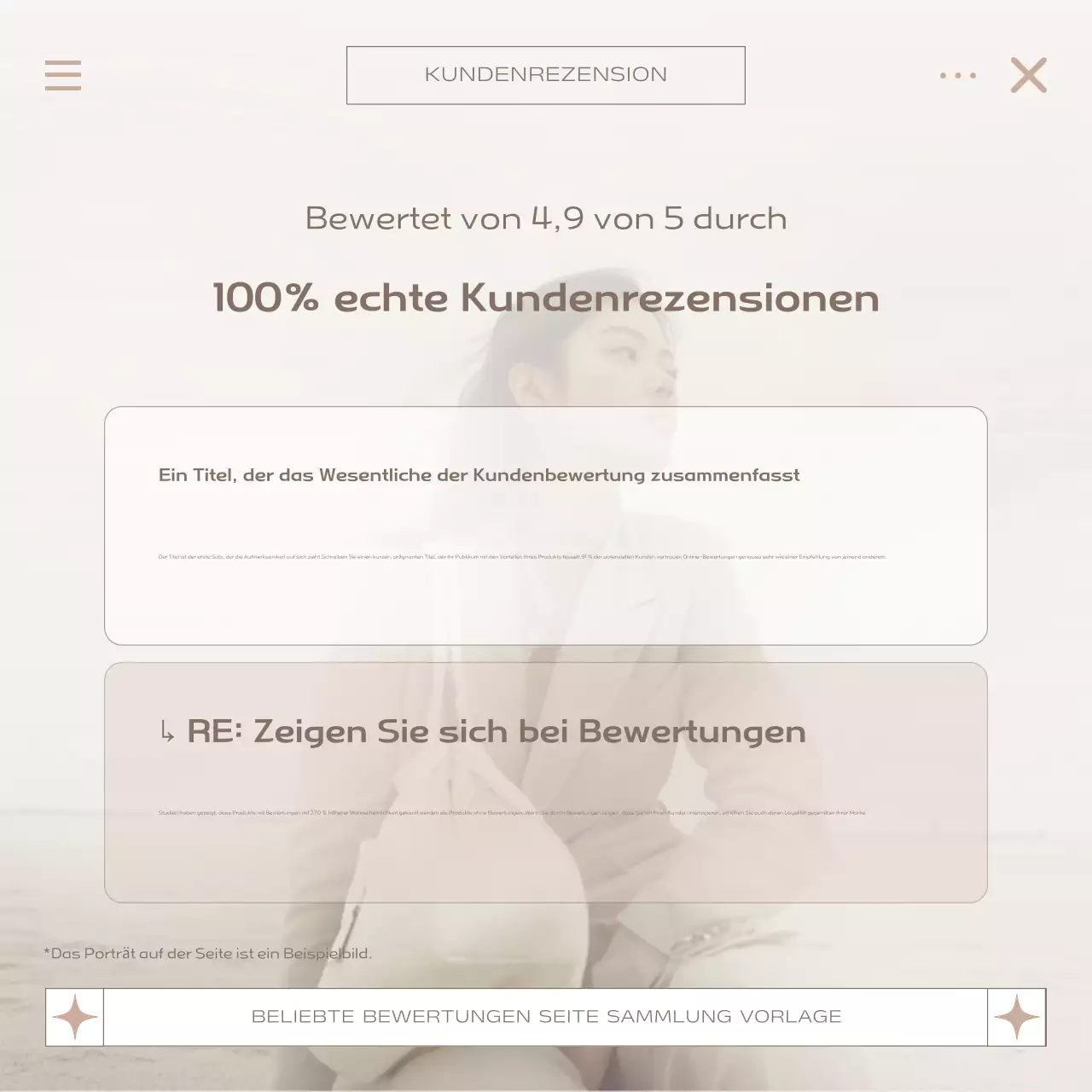 Beige Modern Review Vorlage fördern