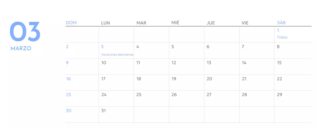 Calendario fotográfico de seguimiento de objetivos con un toque de azul