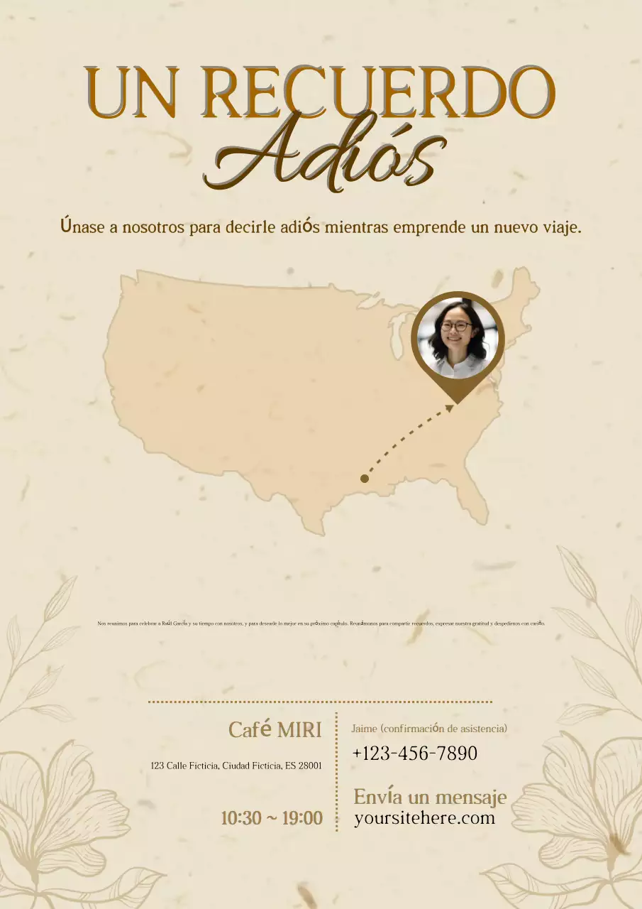 Beige Elegante Invitación de Despedida Póster Web