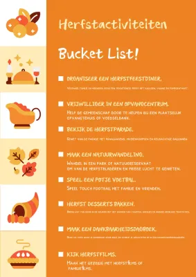 Oranje Traditionele Thanksgiving Vakantielijst
